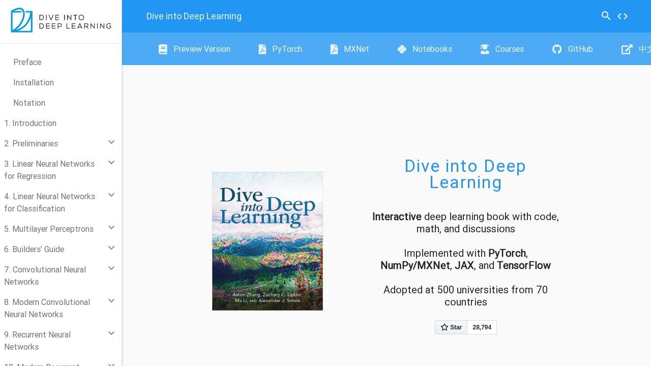 Dive into Deep Learning logo