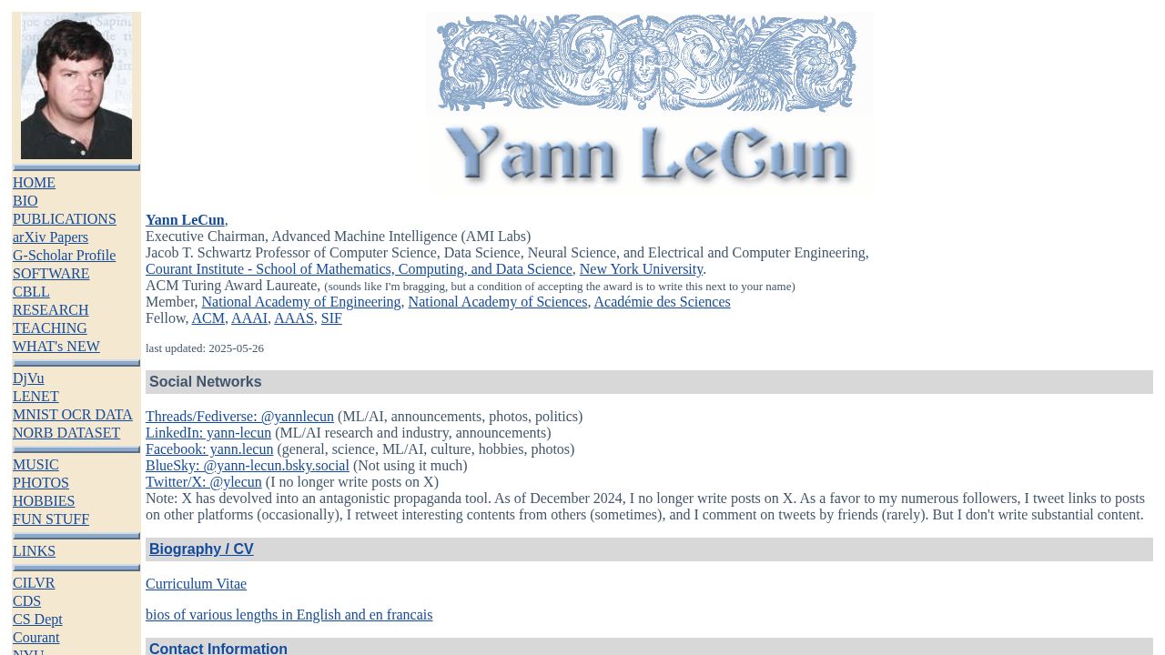 Yann LeCun's Home Page logo